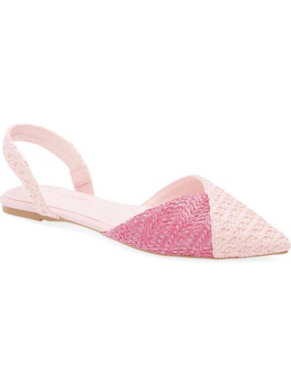 Tahari Pink Two-Tone Woven Slingback Flats 10
